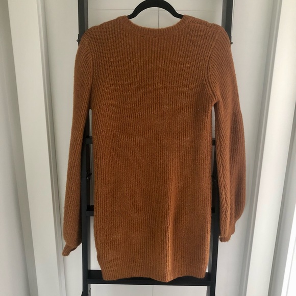 GUESS Balloon Sleeve Sweater Dress - Burnt Orange - XS - Picture 2 of 2